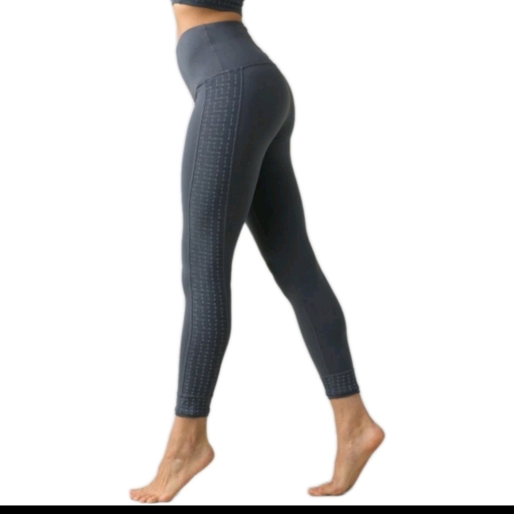 PrAna Womens Gray Faro High Rise 7/8 Legging In Chalkboard M